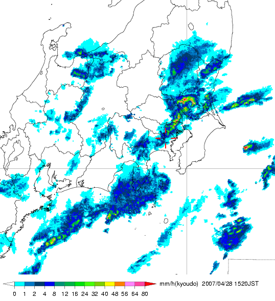 気象レーダー画像