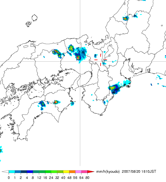 気象レーダー画像