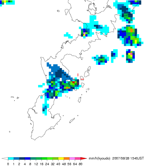 気象レーダー画像