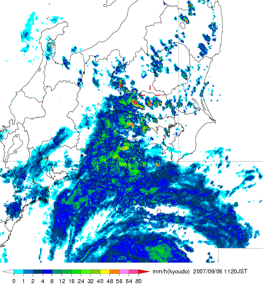 気象レーダー画像