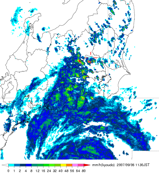 気象レーダー画像