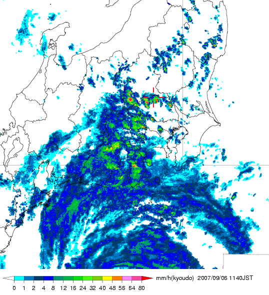 気象レーダー画像