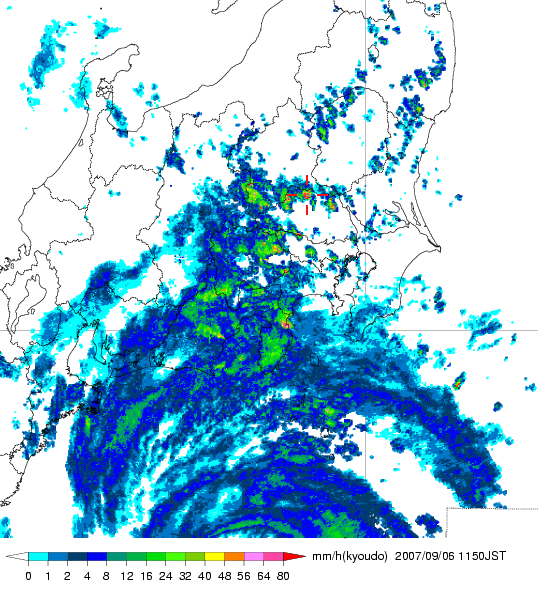 気象レーダー画像