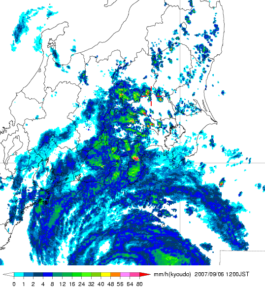 気象レーダー画像