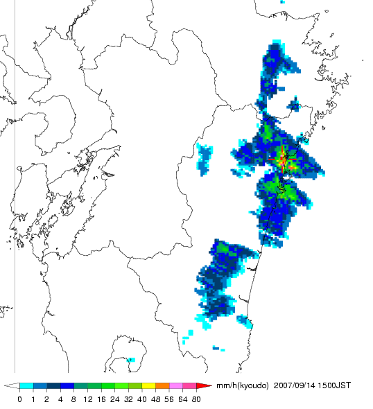 気象レーダー画像