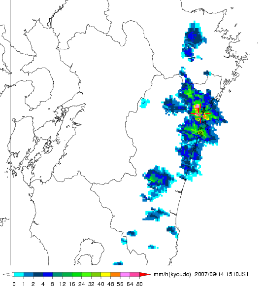 気象レーダー画像