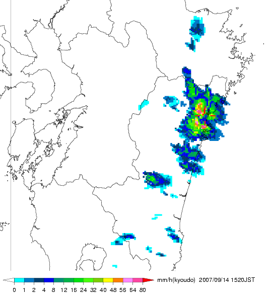 気象レーダー画像