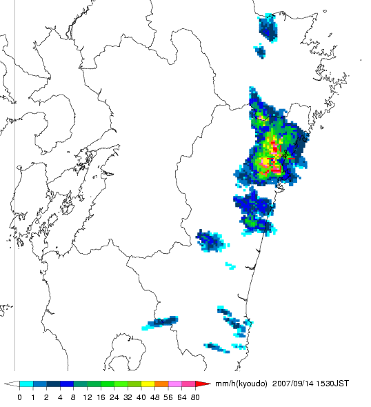 気象レーダー画像