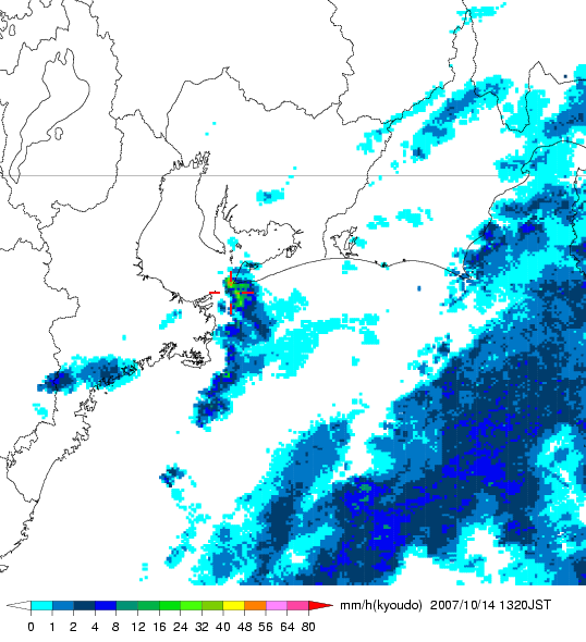 気象レーダー画像