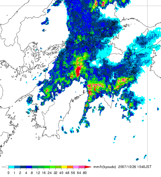 気象レーダー画像