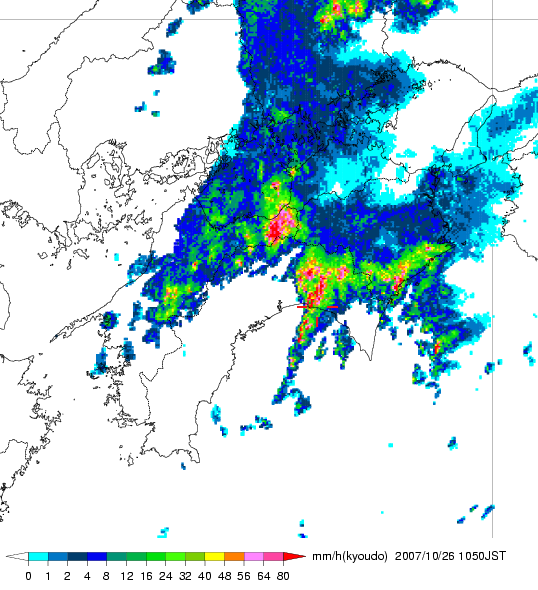気象レーダー画像