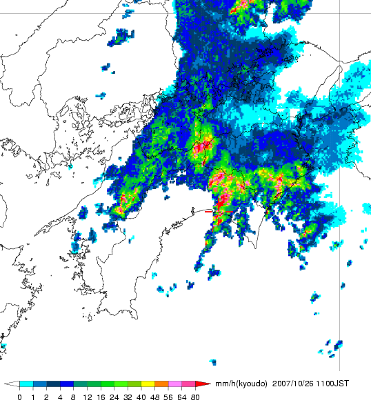 気象レーダー画像