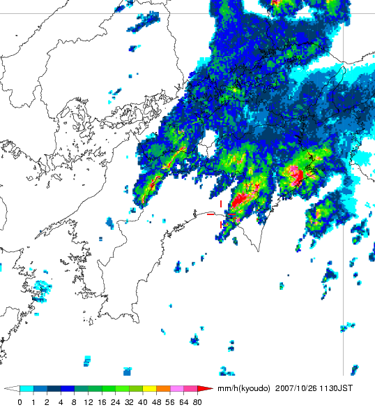 気象レーダー画像