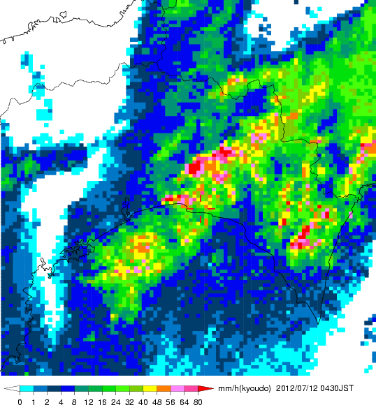 気象レーダー画像