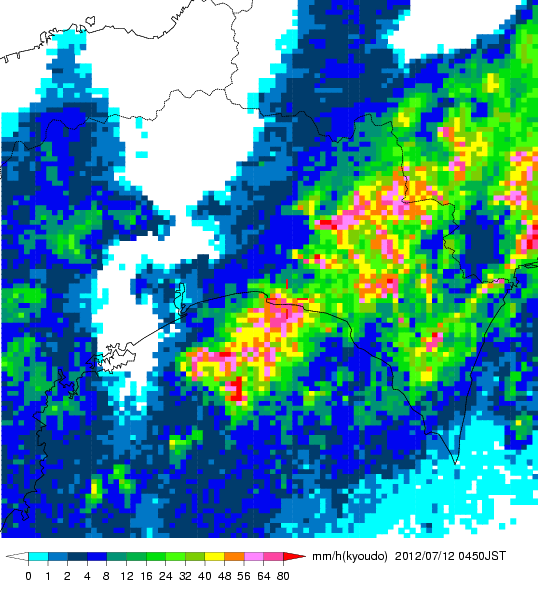気象レーダー画像