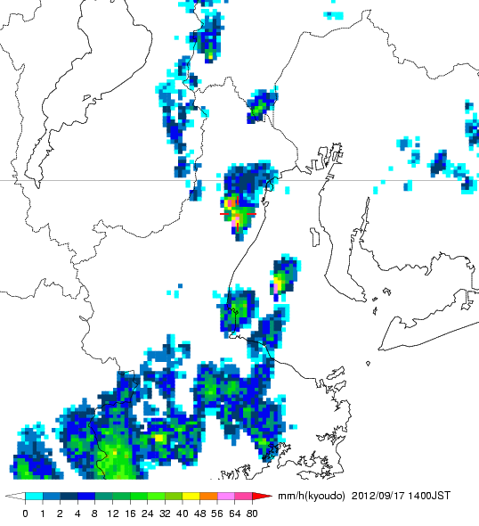 気象レーダー画像