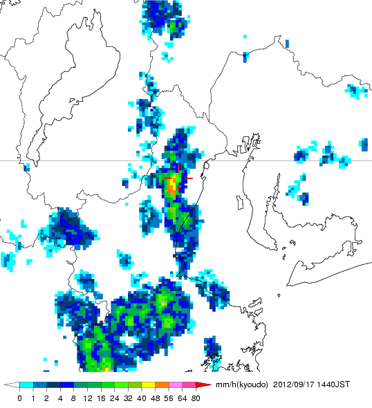 気象レーダー画像