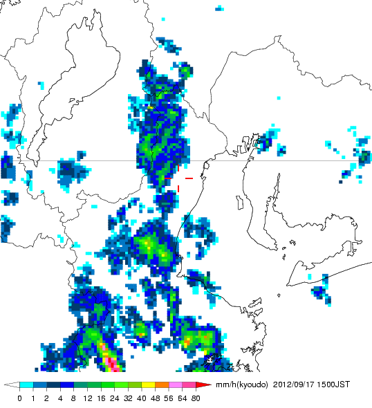 気象レーダー画像