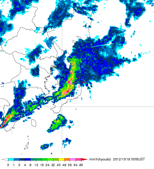 気象レーダー画像