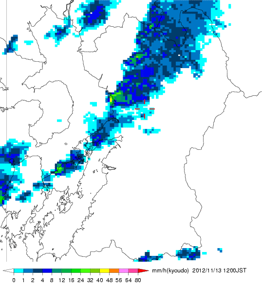 気象レーダー画像