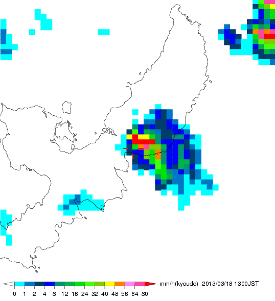 気象レーダー画像