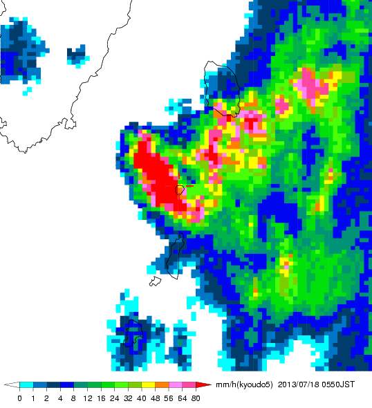 気象レーダー画像