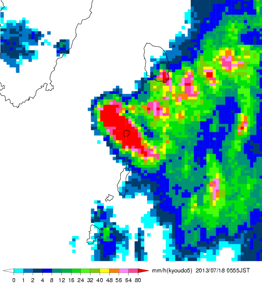 気象レーダー画像