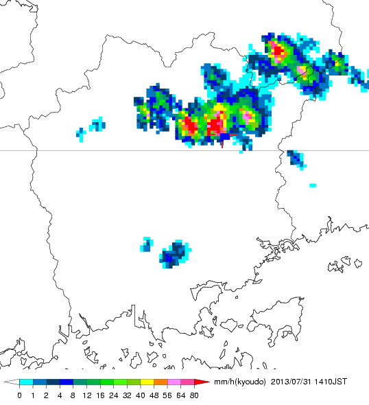気象レーダー画像