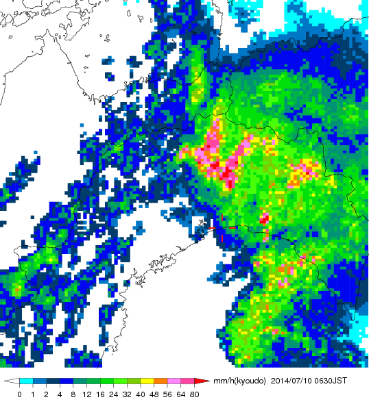 気象レーダー画像