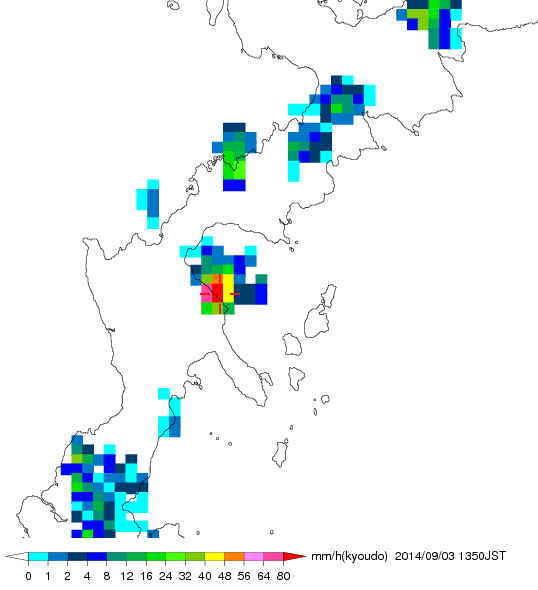 気象レーダー画像