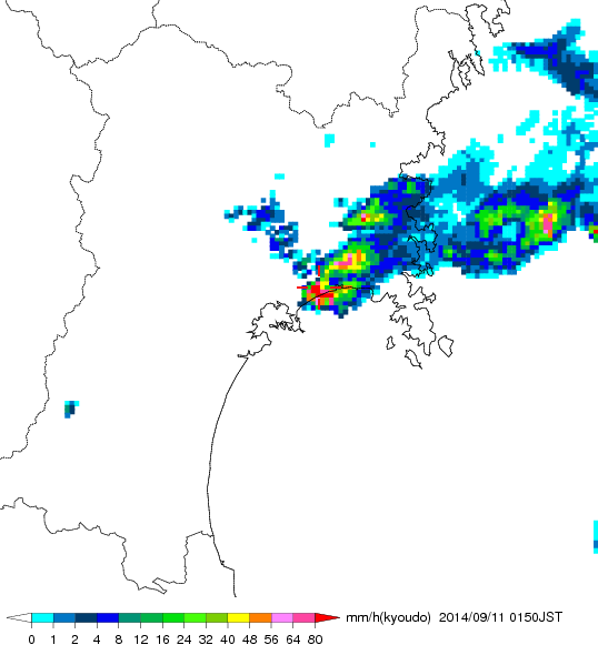 気象レーダー画像