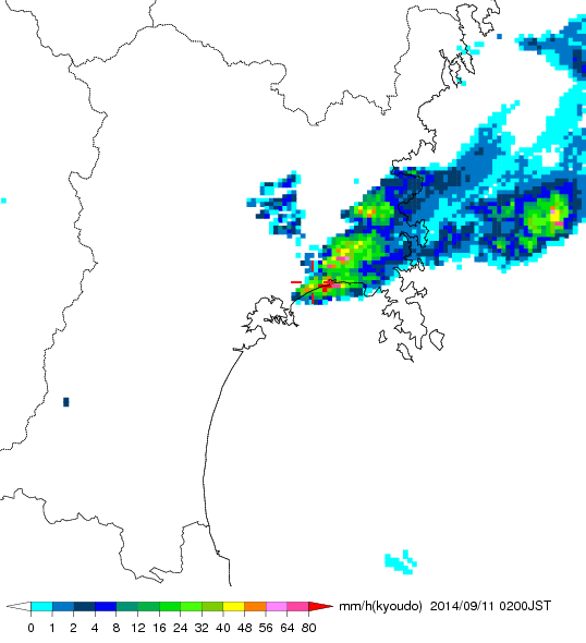 気象レーダー画像