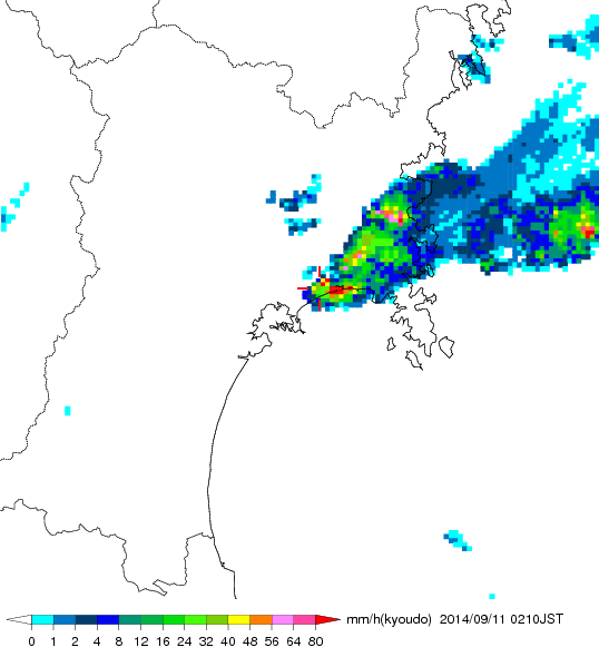 気象レーダー画像
