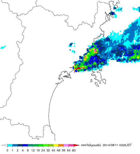 気象レーダー画像