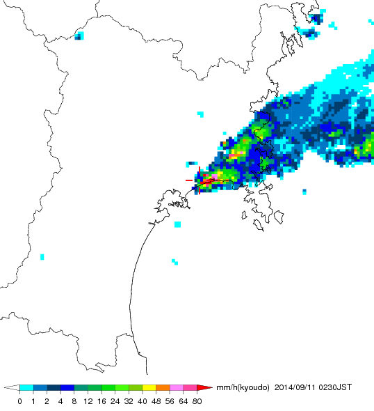 気象レーダー画像