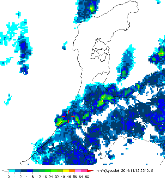 気象レーダー画像