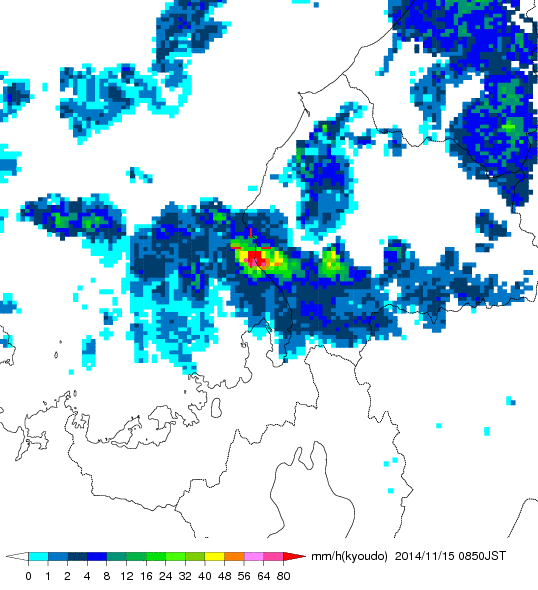 気象レーダー画像