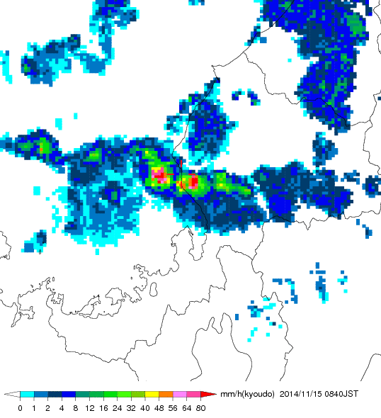 気象レーダー画像