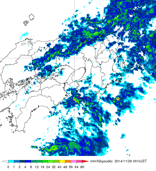 気象レーダー画像