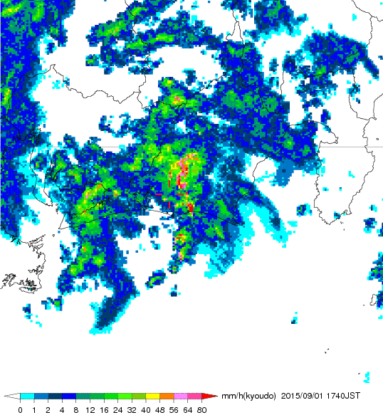 気象レーダー画像