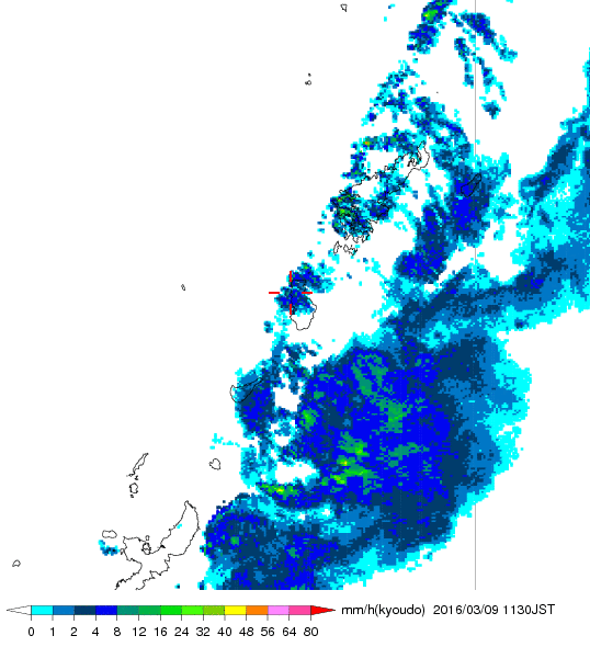気象レーダー画像