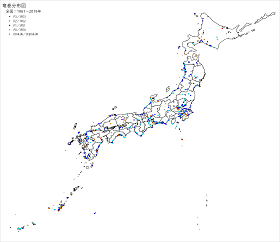 竜巻分布図