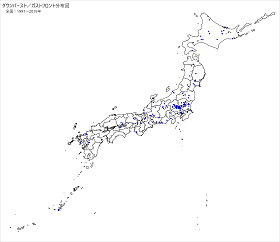 ダウンバースト/ガストフロント分布図