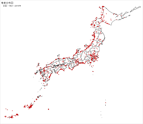 竜巻分布図