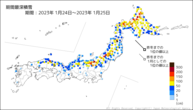 期間最深積雪の分布図