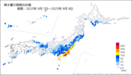 降水量の期間合計値の分布図