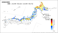期間最深積雪の分布図