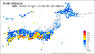 降水量の期間合計値の分布図