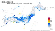 降水量の期間合計値の分布図