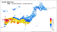 降水量の期間合計値の分布図